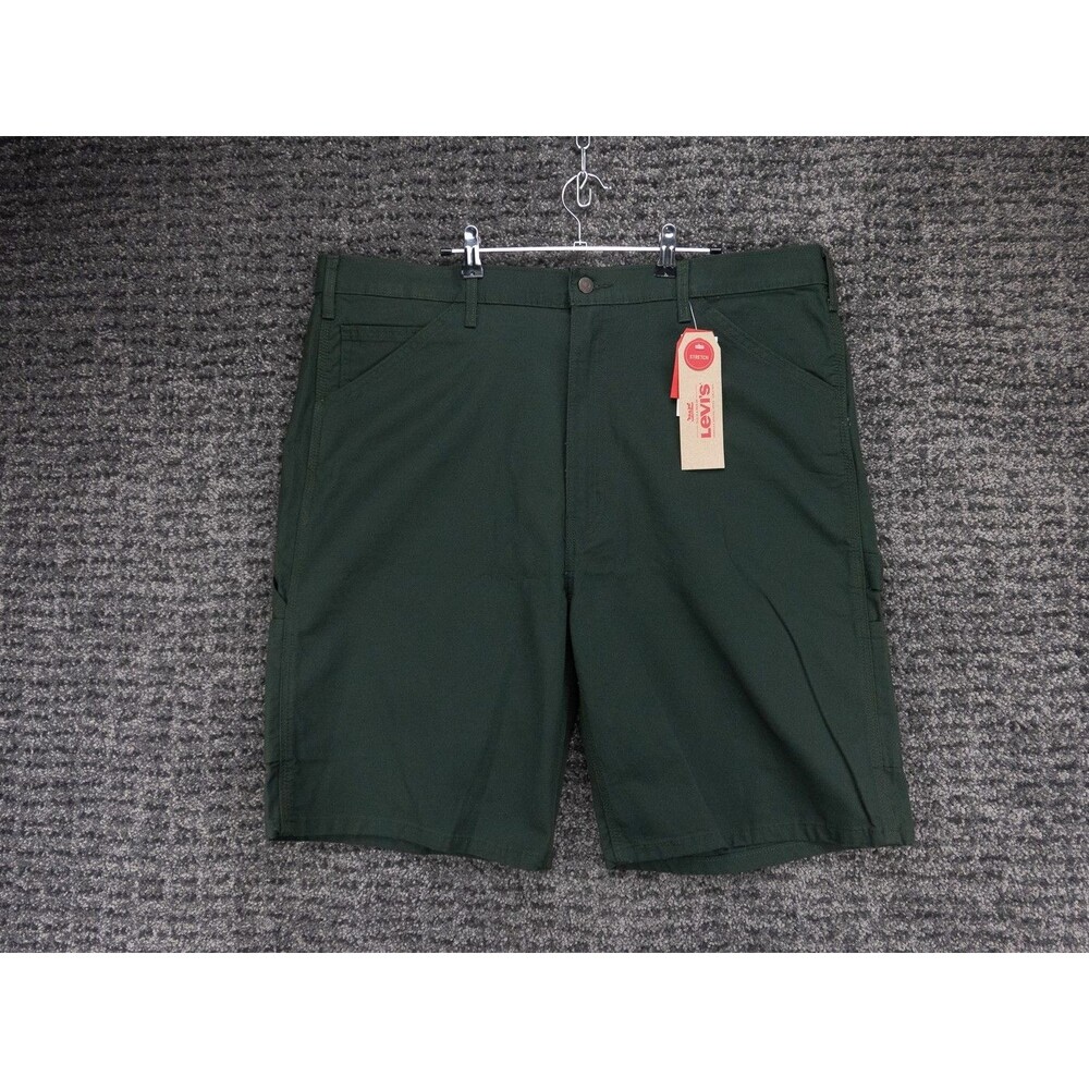 Levis Carpenter Shorts Mens 42 Inseam 10 Green Loose Stretch Canvas Workwear NWT